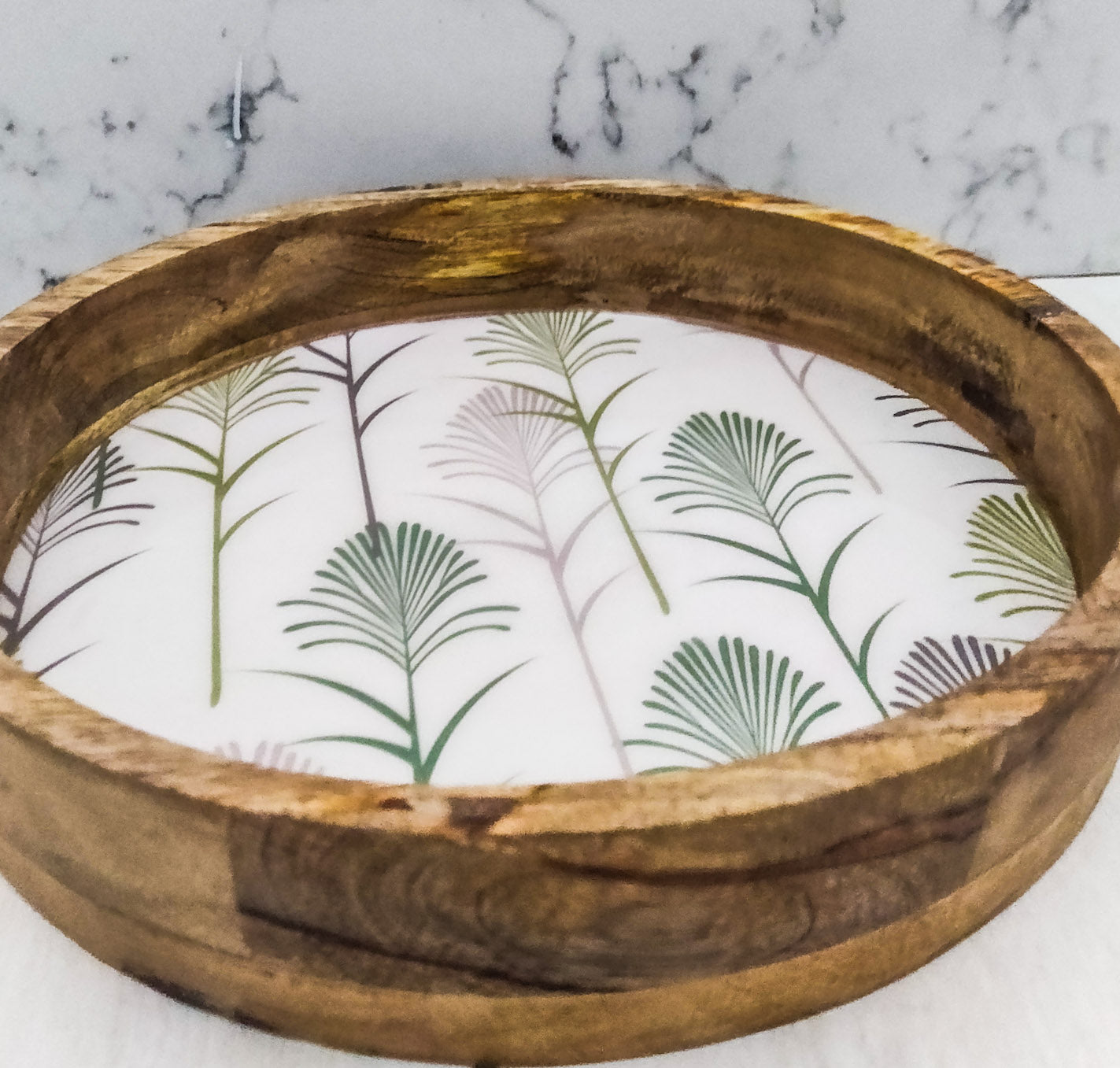 Enamelled Mango Wood Serveware - Palms – Boho Homes
